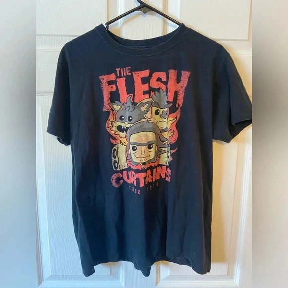 ☕️2 for $25🥞 Rick & Morty - The Flesh Curtains Band  T-Shirt Large - Adult Swim - Picture 5 of 6